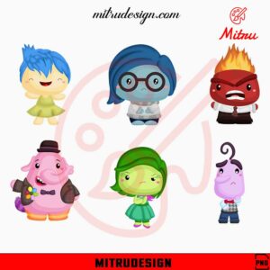 Cute Inside Out Characters Clipart Free, Disney Cartoon 2024 PNG, Sublimation