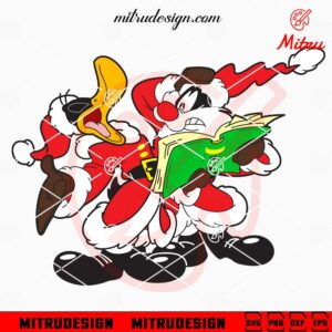 Daffy Duck And Sylvester Cat Santa Hat SVG, Looney Tunes Christmas SVG, Cutting Files