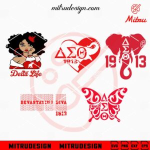 Delta Sigma Theta Bundle SVG, AEO 1913 SVG, PNG, DXF, EPS, Digital Download