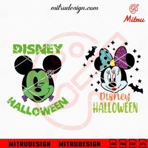 Disney Halloween SVG, Mickey Zombie SVG, Minnie Sally SVG, PNG, DXF, EPS, Files