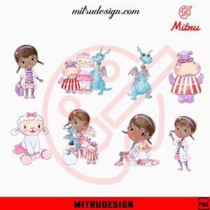 Doc McStuffins Clipart Bundle, Willow La Chatte, Hallie, Stuffy Dragon PNG