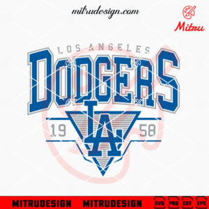 Los Angeles Dodgers 1958 SVG, Vintage Dodgers Baseball SVG, PNG, DXF, EPS, Files