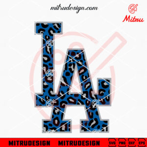 Los Angeles Dodgers Logo Leopard SVG, LA Leopard Pattern SVG, Cutting Files