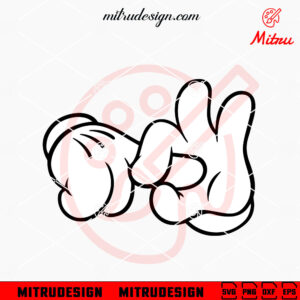 Mickey Finger In Hole Hand SVG, Mickey Gloves Gesture SVG, Funny Hands SVG