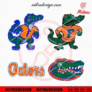 Florida Gators Logo Bundle SVG, University Of Florida Sports SVG, Albert Alligator SVG