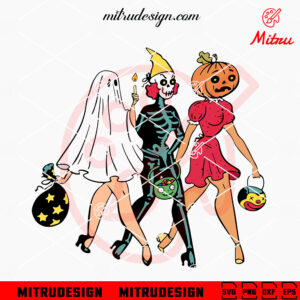 Ghost Girls SVG, Spooky Season SVG, Retro Halloween SVG, PNG, DXF, EPS