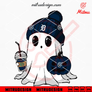 Detroit Tigers Ghost Beanie Hat SVG, Tigers Halloween SVG, Cutting Files