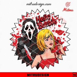 Ghostface Hello Barbie PNG, Funny Scary Movie PNG, Halloween Horror PNG