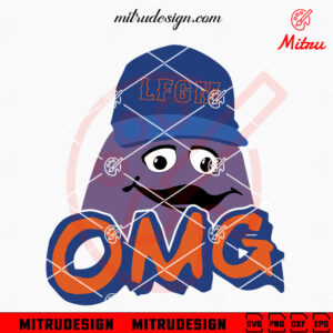 Grimace New York Mets OMG SVG, Funny Mets Mascot SVG, PNG, DXF, EPS, Clipart