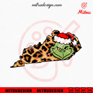 Kentucky Leopard Grinch Face SVG, Funny Kentucky Christmas SVG, PNG, DXF, EPS, Files