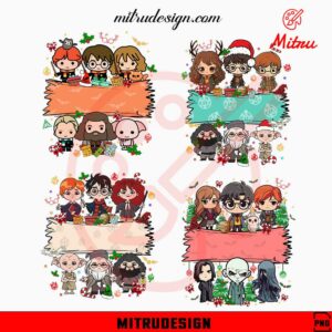 Harry Potter Christmas Custom Name Bundle PNG, Hogwarts Xmas PNG, Sublimation