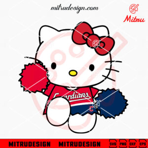 Hello Kitty Cleveland Guardians Cheerleader SVG, Cute Guardians Cheerleading SVG, Files