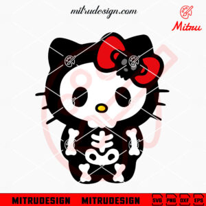 Hello Kitty Skeleton Halloween SVG, PNG, DXF, EPS, Cricut Files