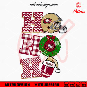 San Francisco 49ers Ho Ho Ho SVG, 49ers Football Christmas SVG, PNG, DXF, EPS