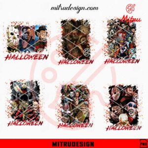 Horror Movies Halloween Bundle PNG, Jason Voorhees, Michael Myers, Freddy Krueger PNG, Shirts