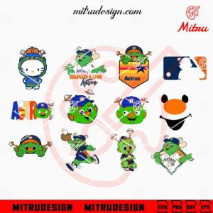 Houston Astros Orbit Bundle SVG, Houston Baseball Mascot SVG, PNG, DXF, EPS