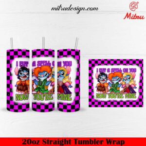 Stitch Hocus Pocus 20oz Skinny Tumbler Wrap, I Put A Spell On You Tumbler Template PNG