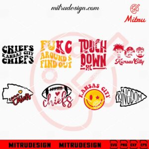 Kansas City Chiefs SVG Bundle, Chiefs Kingdom SVG, Touch Down KC SVG