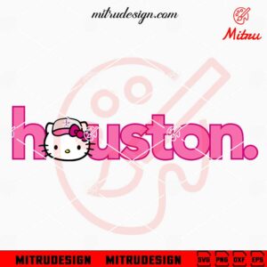 Hello Kitty Houston SVG, Pink Kitty Head Hou Astros SVG, PNG, DXF, EPS, Girls