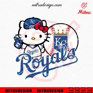 Hello Kitty KC Royals Baseball SVG, Cute Royals Team SVG, Digital Download