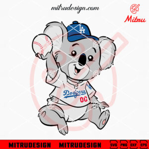 Baby Los Angeles Dodgers Koala Bear Mascot SVG, Cute Dodgers SVG, Designs