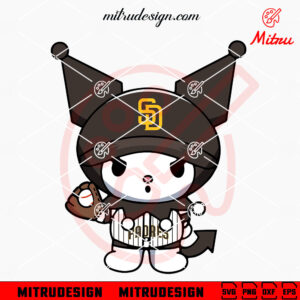 Kuromi San Diego Padres SVG, Kuromi Padres Baseball SVG, PNG, DXF, EPS