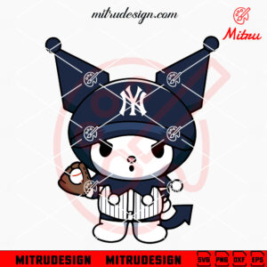 Kuromi New York Yankees SVG, Kuromi Hello Kitty Yankees SVG, PNG, DXF, EPS