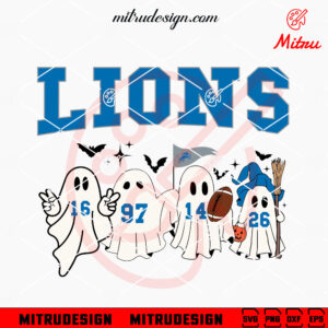 Lions Ghost SVG, Funny Detroit Lions Halloween SVG, PNG, DXF, EPS