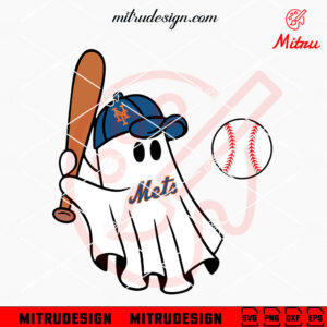 New York Mets Baseball Ghost SVG, Mets Halloween SVG, PNG, DXF, EPS, Cricut