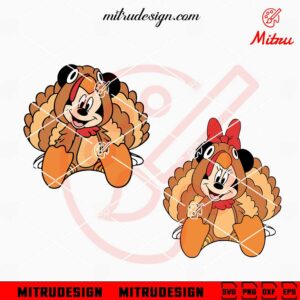 Mickey And Minnie Turkey Thanksgiving SVG, PNG, DXF, EPS, Files