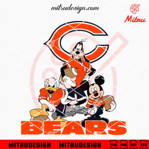 Mickey Donald Goofy Chicago Bears SVG, Mickey Friends Bears SVG, PNG, DXF, EPS, Files