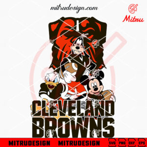 Mickey Donald Goofy Cleveland Browns SVG, Mickey Friends Browns SVG, Digital Download