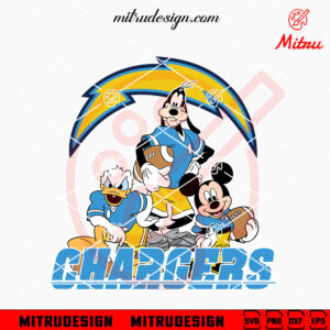 Mickey Donald Goofy Los Angeles Chargers SVG, Mickey Friends Chargers SVG, Files