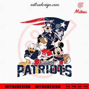 Mickey Donald Goofy New England Patriots SVG, Mickey Friends Patriots SVG, PNG, DXF, EPS, Cricut