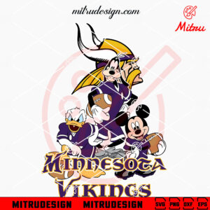 Mickey Donald Goofy Minnesota Vikings SVG, Mickey Friends Vikings SVG, Files For Shirt