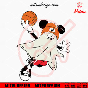 Mickey Mouse Basketball Ghost SVG, Basketball Halloween SVG, PNG, DXF, EPS, Files