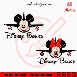 Mickey Minnie Face Disney Bound SVG, Plane Trip SVG, Family Vacation SVG