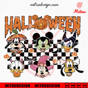 Mickey Friends Halloween Head SVG, Retro Disney Spooky SVG, Trick Or Treat SVG