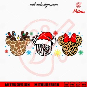 Mickey Safari Head Christmas SVG, Disney Animal Kingdom Christmas SVG, PNG, DXF, EPS