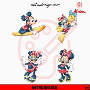 Minnie Mouse Beach Bundle PNG, Cute Disney Summer PNG, Clipart