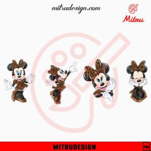 Minnie Mouse Leopard Clipart Bundle, PNG Files Download