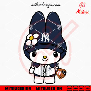 My Melody New York Yankees SVG, Cute Yankees Fan SVG, PNG, DXF, EPS, Files