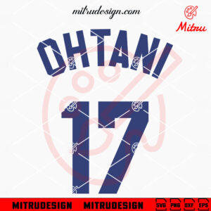 Ohtani 17 Jersey SVG, Shohei Ohtani LA Dodgers SVG, PNG, DXF, EPS, For Shirt