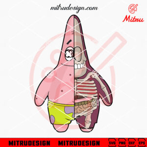 Patrick Star Skeleton Halloween SVG, PNG, DXF, EPS, Cut Files