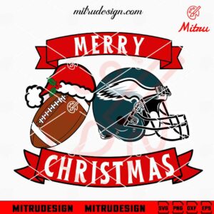 Philadelphia Eagles Football Merry Christmas SVG, PNG, DXF, EPS, For Cricut