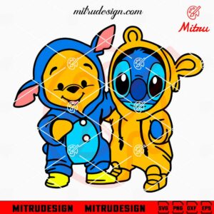 Pooh And Stitch Friends SVG, Winnie The Pooh SVG, Disney Stitch Cartoon SVG