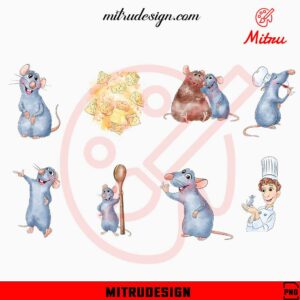 Ratatouille Clipart Bundle, Mouse Chef Movie PNG, Alfredo Linguini PNG, Remy Mouse PNG