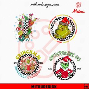 Retro Groovy Grinch Bundle PNG, Vintage Christmas PNG, Grinchmas And Co PNG