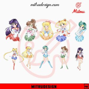 Sailor Moon Clipart Bundle, Anime Girls PNG, Digital Download