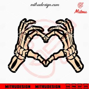 Skeleton Hands Heart Sign SVG, PNG, DXF, EPS, Vector Designs